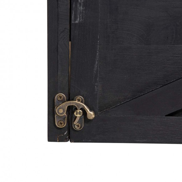 Glitzhome Glitzhome 26"L Washed Black Wooden Christmas Tree Collar