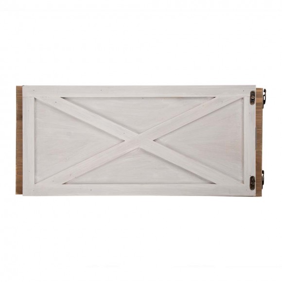 Glitzhome Glitzhome 26"L Washed White Wooden Christmas Tree Collar