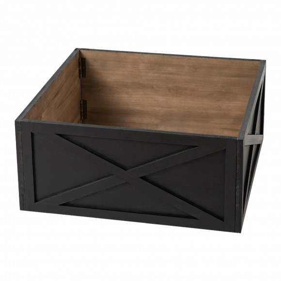 glitzhome Glitzhome 26"L X 26"W Washed Black Wooden Tree Collar(KD)