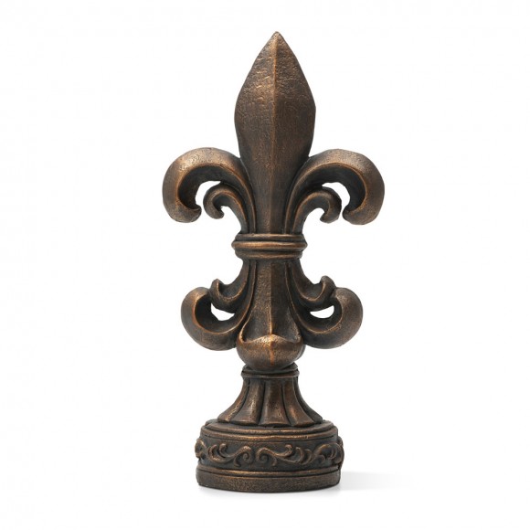 glitzhome Glitzhome 27.25"H MgO Bronze Standing Fleur De Lis Garden Statue