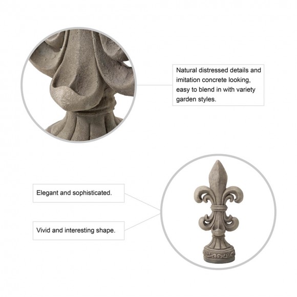 Glitzhome Glitzhome 27.25"H MGO Standing Fleur De Lis Garden Statue