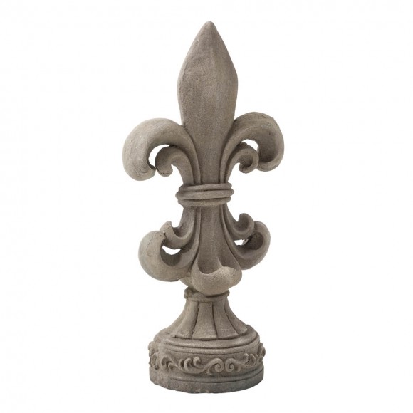 Glitzhome Glitzhome 27.25"H MGO Standing Fleur De Lis Garden Statue