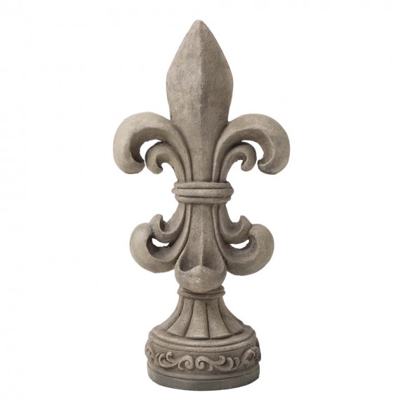 glitzhome Glitzhome 27.25"H MGO Standing Fleur De Lis Garden Statue