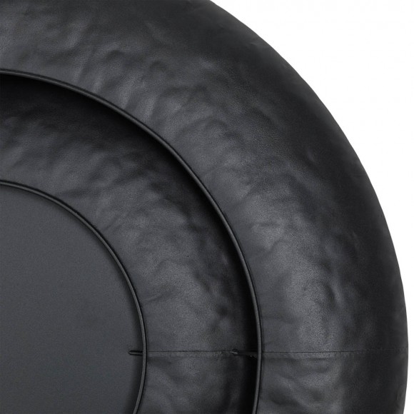 Glitzhome Glitzhome 27.36"D Black With Golden Trimming 3D Round Metal Wall Mirror