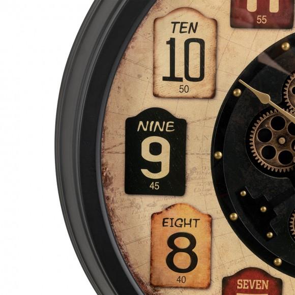 Glitzhome Glitzhome 27.50"D Oversized Vintage Round Gear Clock With Tempered Glass