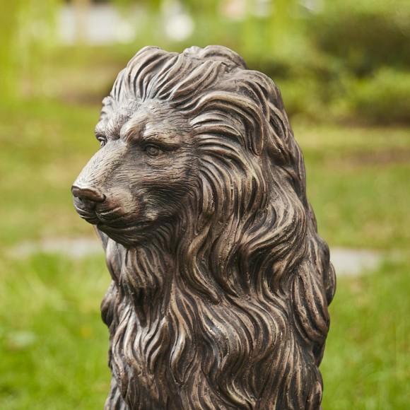 Glitzhome Glitzhome 27.75"H Oversized MGO Bronze Sitting Lion Garden Statue