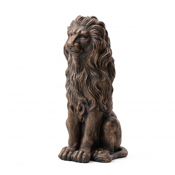 glitzhome Glitzhome 27.75"H Oversized MGO Bronze Sitting Lion Garden Statue