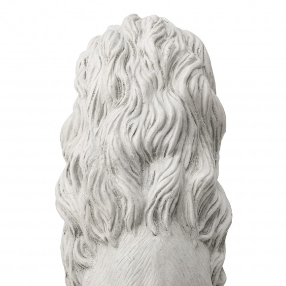 Glitzhome Glitzhome 27.75"H Oversized MGO White Guardian Sitting Lion Garden Statue