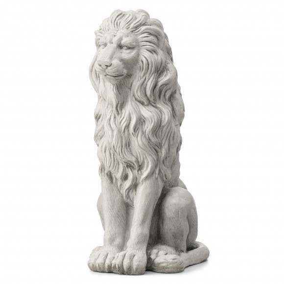 glitzhome Glitzhome 27.75"H Oversized MGO White Guardian Sitting Lion Garden Statue
