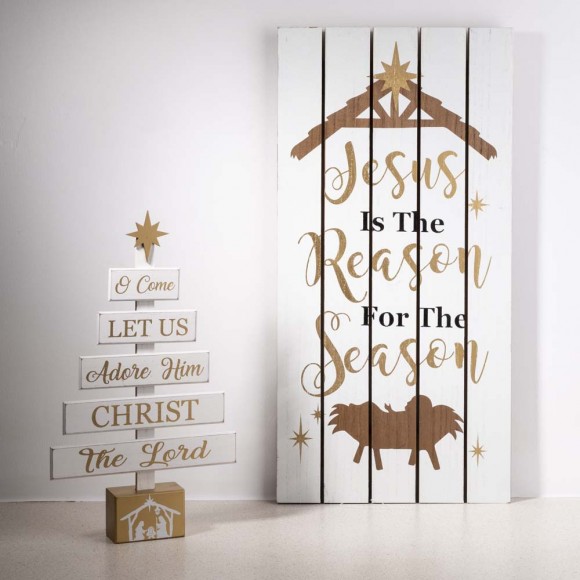 Glitzhome Glitzhome 27.95"H Wooden Nativity Wall Decor