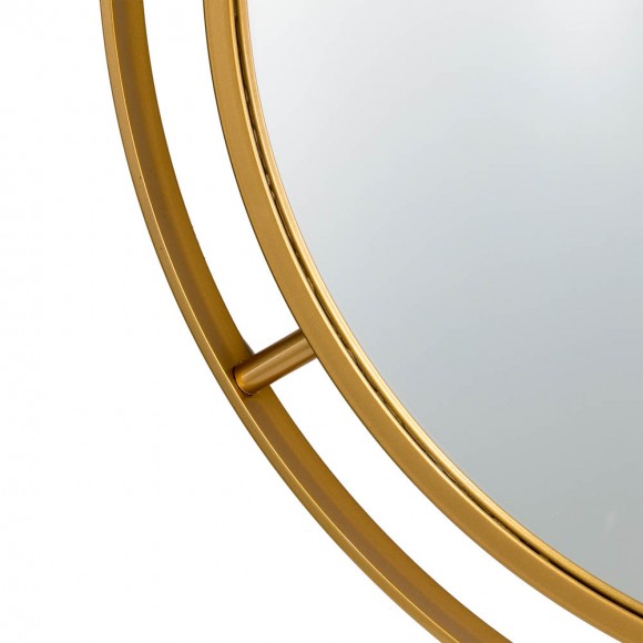 Glitzhome Glitzhome 28.00"D Oversized Glam Gold Metal Round Wall Mirror