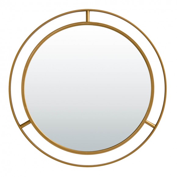 glitzhome Glitzhome 28.00"D Oversized Glam Gold Metal Round Wall Mirror