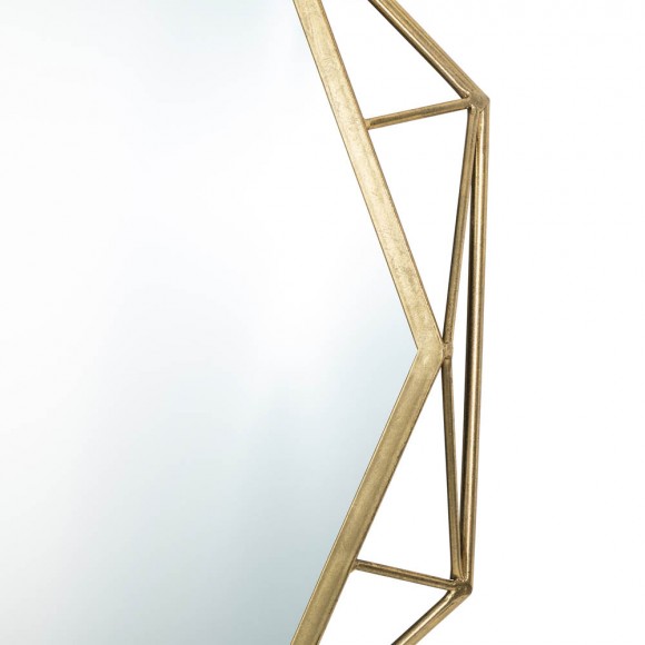 Glitzhome Glitzhome 28.15"D Deluxe Golden Metal Octagonal Wall Mirror