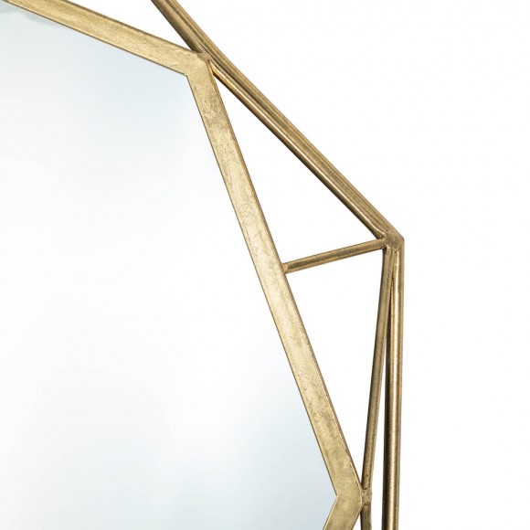 Glitzhome Glitzhome 28.15"D Deluxe Golden Metal Octagonal Wall Mirror