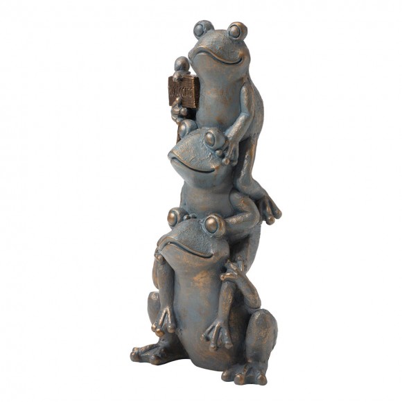 Glitzhome Glitzhome 28.25"H Bronze MGO Stacked Frog Statue