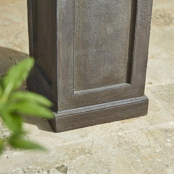 Glitzhome Glitzhome 28.25"H European Faux Granite Embossed Texture Geometric Column Pedestal Polyresin Outdoor Fountain With Pump And LED Light