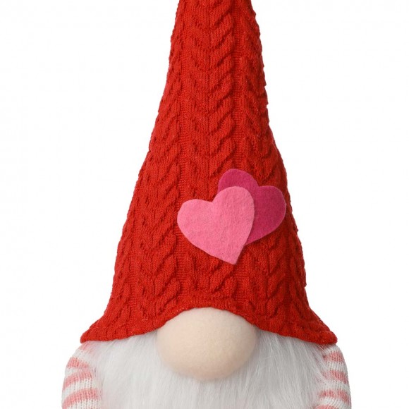 Glitzhome Glitzhome 28.25"H Fabric Valentine's Gnome Shelf Sitter With Dangling Legs