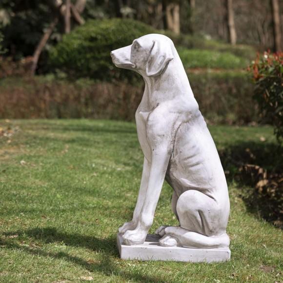 Glitzhome Glitzhome 28.25"H MGO Sitting Labrador Retriever Dog Statue Set Of 2