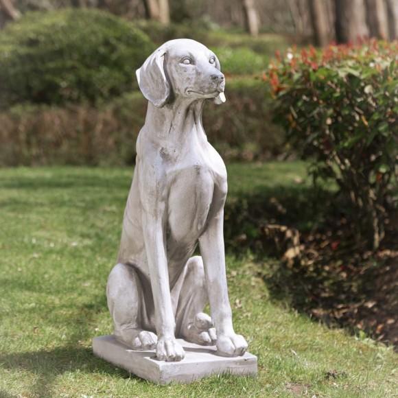 Glitzhome Glitzhome 28.25"H MGO Sitting Labrador Retriever Dog Statue Set Of 2