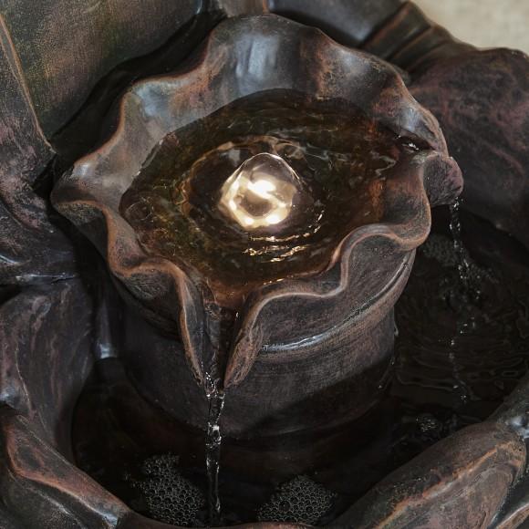 Glitzhome Glitzhome 28.25"H Zen Style Meditating Buddha Statue Polyresin Outdoor Fountain With Pump And LED Light (KD)