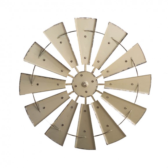 glitzhome Glitzhome 28.50"D Vintage Beige Metal Wind Spinner Wall Décor