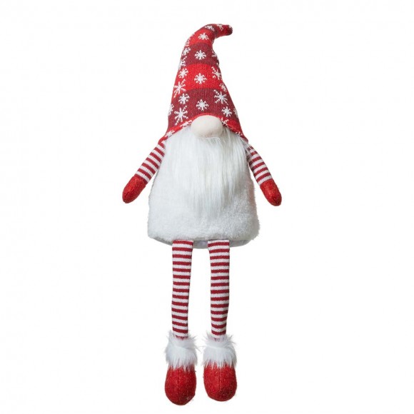 glitzhome Glitzhome 28"H Fabric Christmas Gnome Shelf Sitter with Dangling Legs