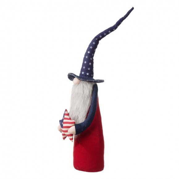 Glitzhome Glitzhome 28"H Fabric Patriotic Gnome Standing Décor
