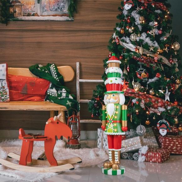 Glitzhome Glitzhome 28"H Lighted Resin Christmas Nutcracker With Cupcake Hat Porch Decor With Timer