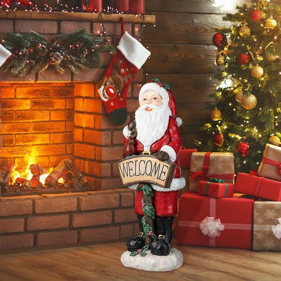 Glitzhome Glitzhome 28"H MGO Christmas Santa Porch Decor