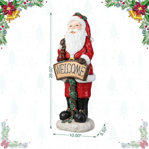 Glitzhome Glitzhome 28"H MGO Christmas Santa Porch Decor