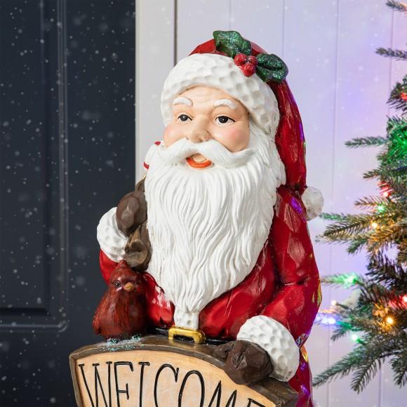 Glitzhome Glitzhome 28"H MGO Christmas Santa Porch Decor