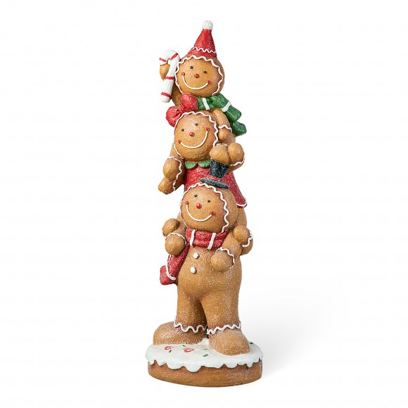 glitzhome Glitzhome 29.25"H Christmas MGO Stacked Gingerbread Man Porch Decor