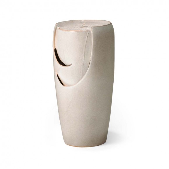 Glitzhome Glitzhome 29.25"H Oversized Sand Beige Ceramic Pot Fountain With Pump And LED Light