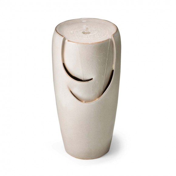 Glitzhome Glitzhome 29.25"H Oversized Sand Beige Ceramic Pot Fountain With Pump And LED Light