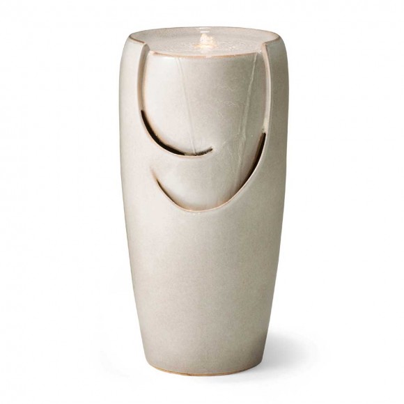 glitzhome Glitzhome 29.25"H Oversized Sand Beige Ceramic Pot Fountain with Pump and LED Light