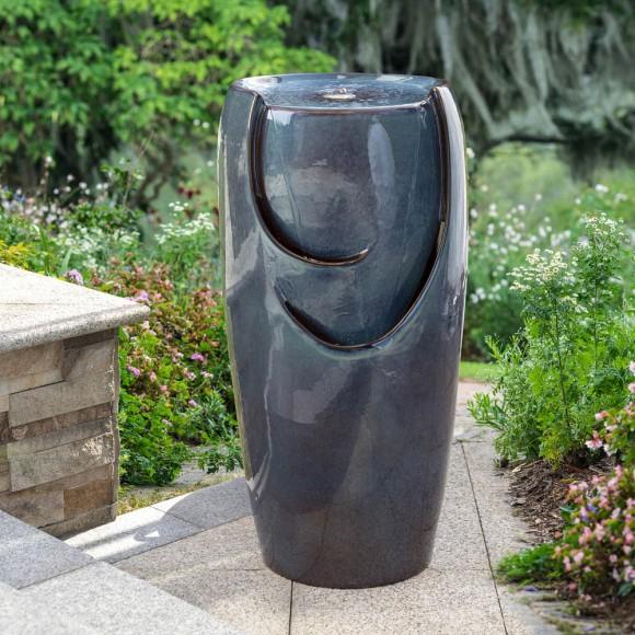 Glitzhome Glitzhome 29.25"H Oversized Turquoise Ceramic Pot Fountain With Pump And LED Light