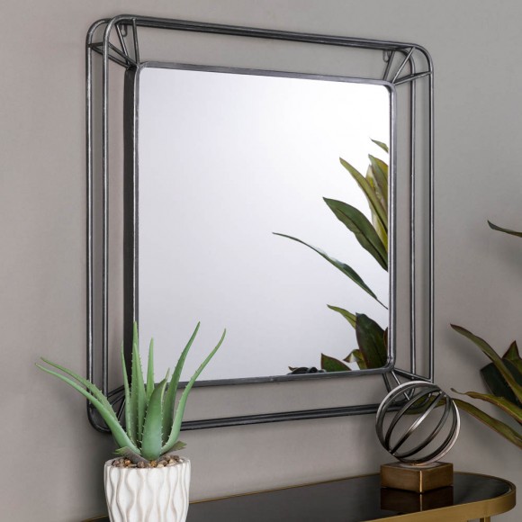 Glitzhome Glitzhome 29.50"H Oversized Square Wall Mirror With Metal Frame