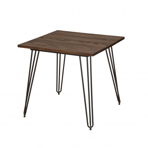 glitzhome Glitzhome 29.53"H Industrial Steel Hairpin Leg Dining Table with Elm Wood Top