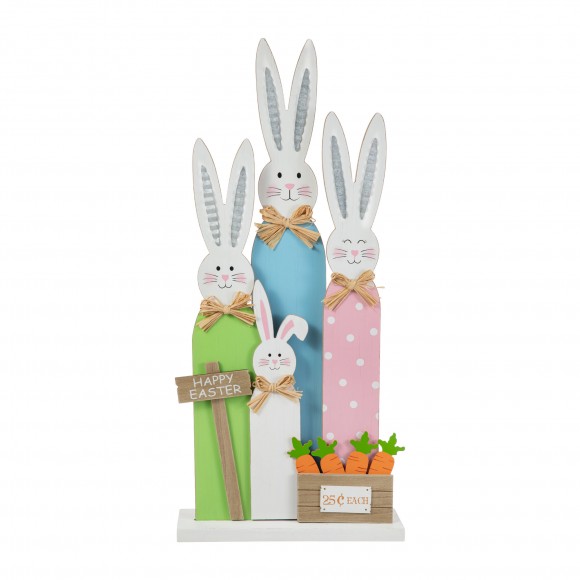 Glitzhome Glitzhome 29.75"H Easter Wooden Bunny Family Porch Decor(KD)