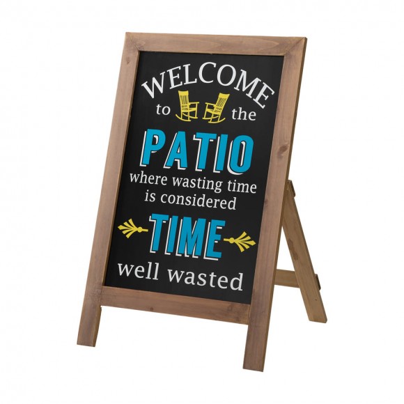 glitzhome Glitzhome 29.75"H "Welcome to the Patio" Wood Framed Easel Porch Sign