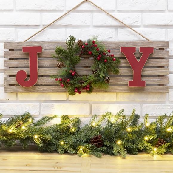 Glitzhome Glitzhome 29.90"L Wooden "JOY" Hanging Sign Wall Decor