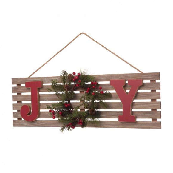 Glitzhome Glitzhome 29.90"L Wooden "JOY" Hanging Sign Wall Decor