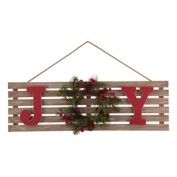 glitzhome Glitzhome 29.90"L Wooden "JOY" Hanging Sign Wall Decor