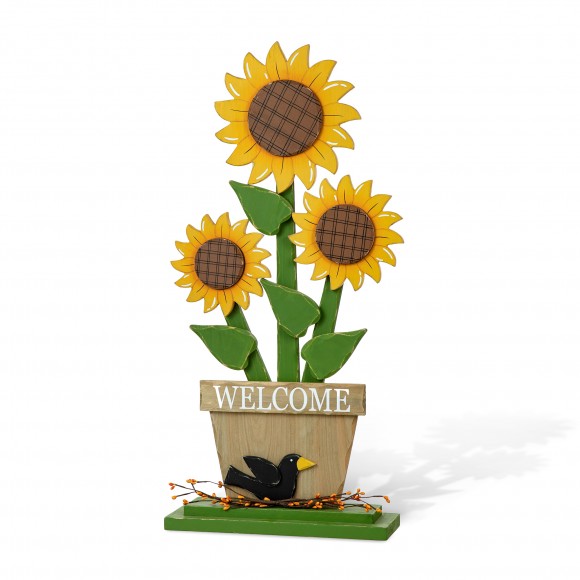 glitzhome Glitzhome 29"H Fall Wooden Sunflowers Porch Decor(KD)