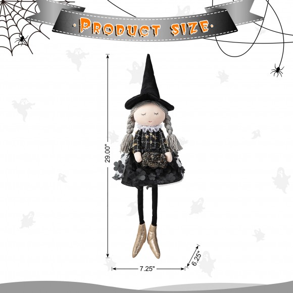 Glitzhome Glitzhome 29“H Halloween Fabric Dressed Witch Sitter