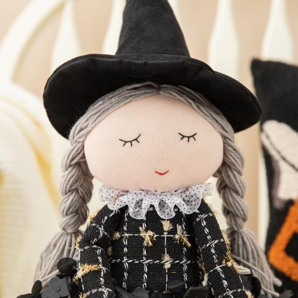 Glitzhome Glitzhome 29“H Halloween Fabric Dressed Witch Sitter