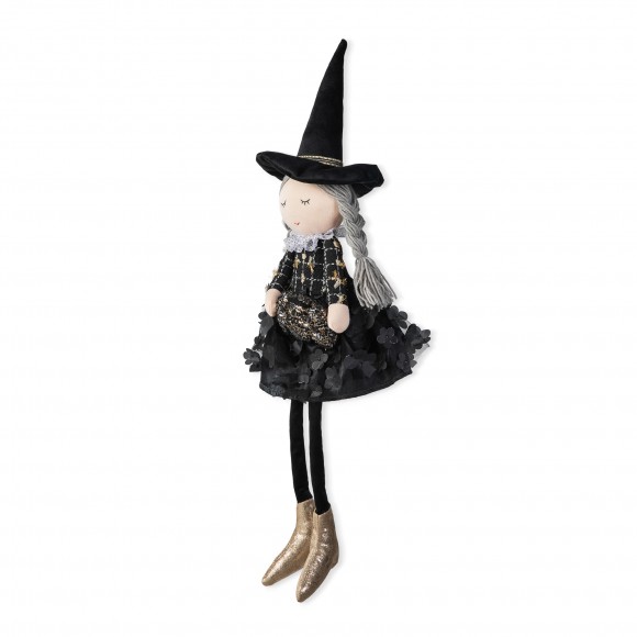 glitzhome Glitzhome 29“H Halloween Fabric Dressed Witch Sitter