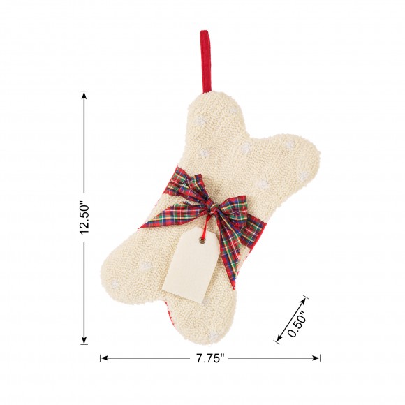 Glitzhome Glitzhome 2pk 12.50"L Bone Shape Hooked Stocking