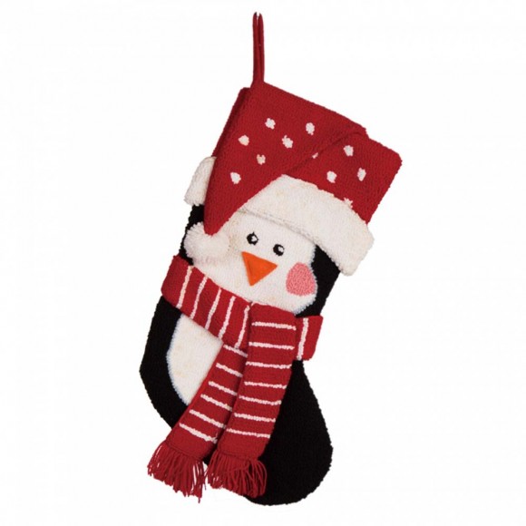 Glitzhome Glitzhome 2pk 19.00"L 3D Penguin Hooked Christmas Stocking