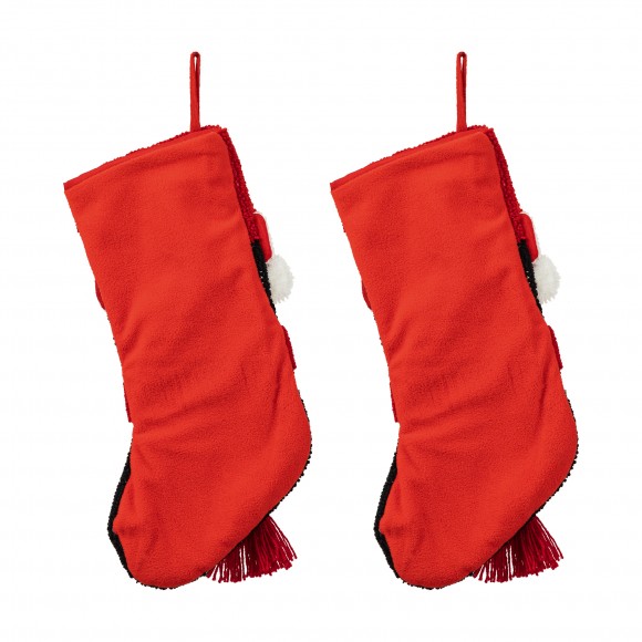 Glitzhome Glitzhome 2pk 19.00"L Hooked Stocking 3D Penguin